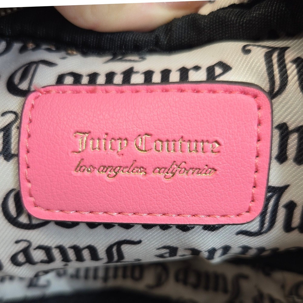 Juicy Couture Love Never Dies Heart Crossbody Bag Juicy Pink Cafe Brown Logo Y2K - Picture 7 of 12